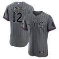 New York Mets Francisco Lindor Nike Gray City Connect Authentic Sponsor Patch Jersey