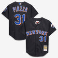 New York Mets Mike Piazza Mitchell & Ness Black Cooperstown Collection 2000 Batting Practice Jersey