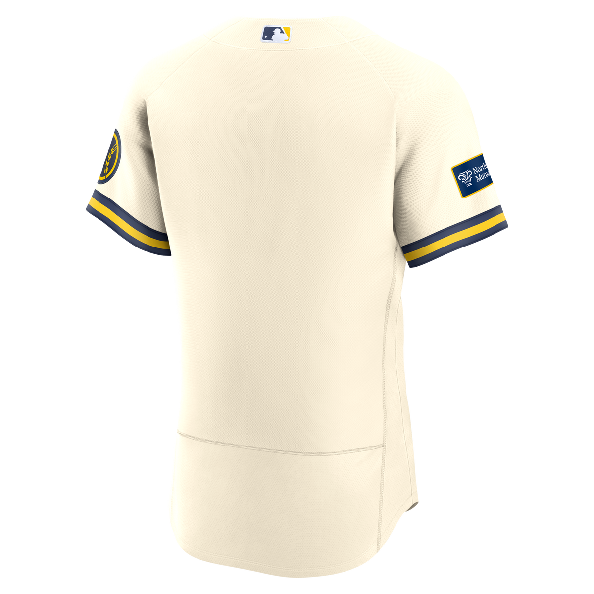 Milwaukee Brewers Nike Cream Home Sponsor Patch Authentic Jersey