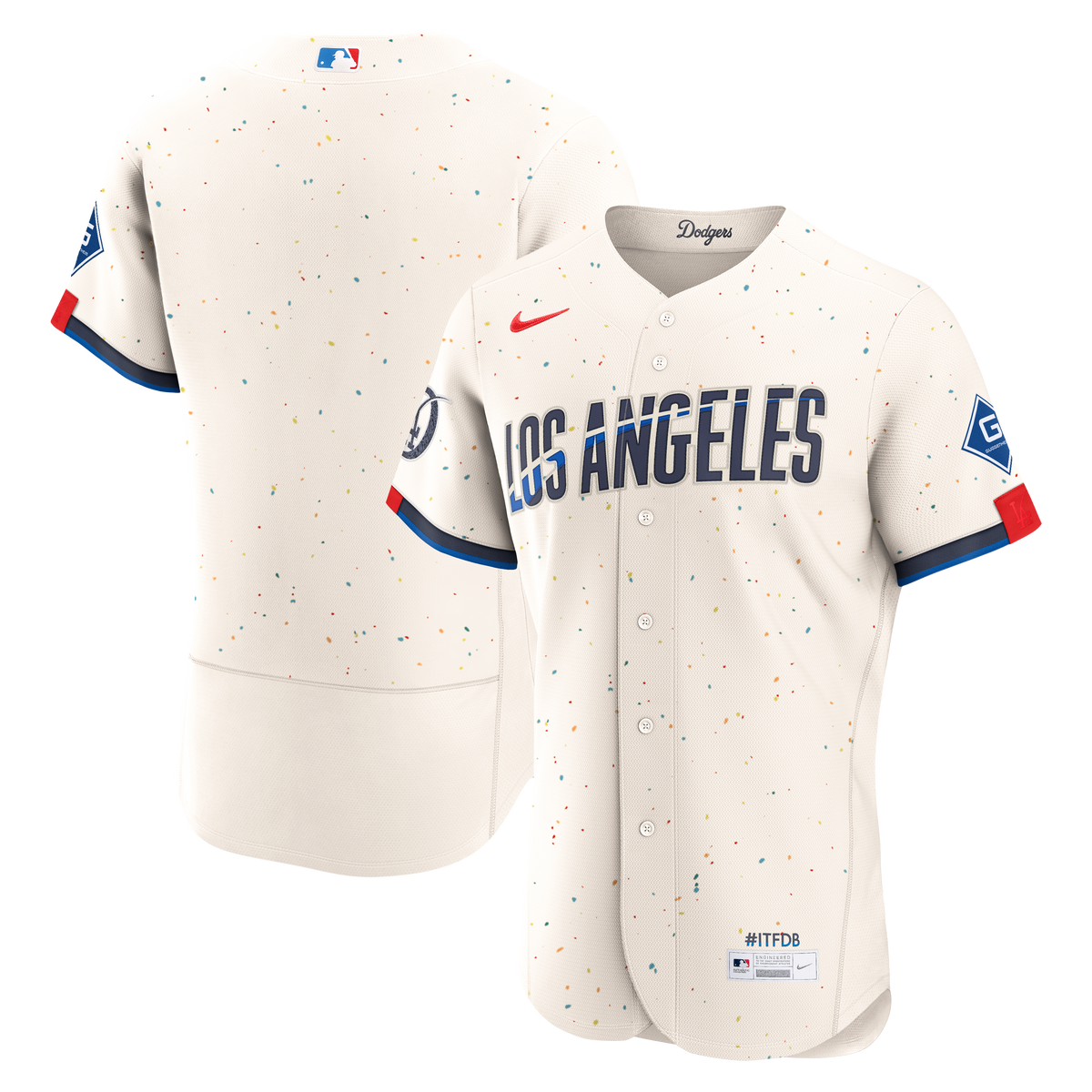 Los Angeles Dodgers Nike Cream City Connect Authentic Sponsor Patch Jersey