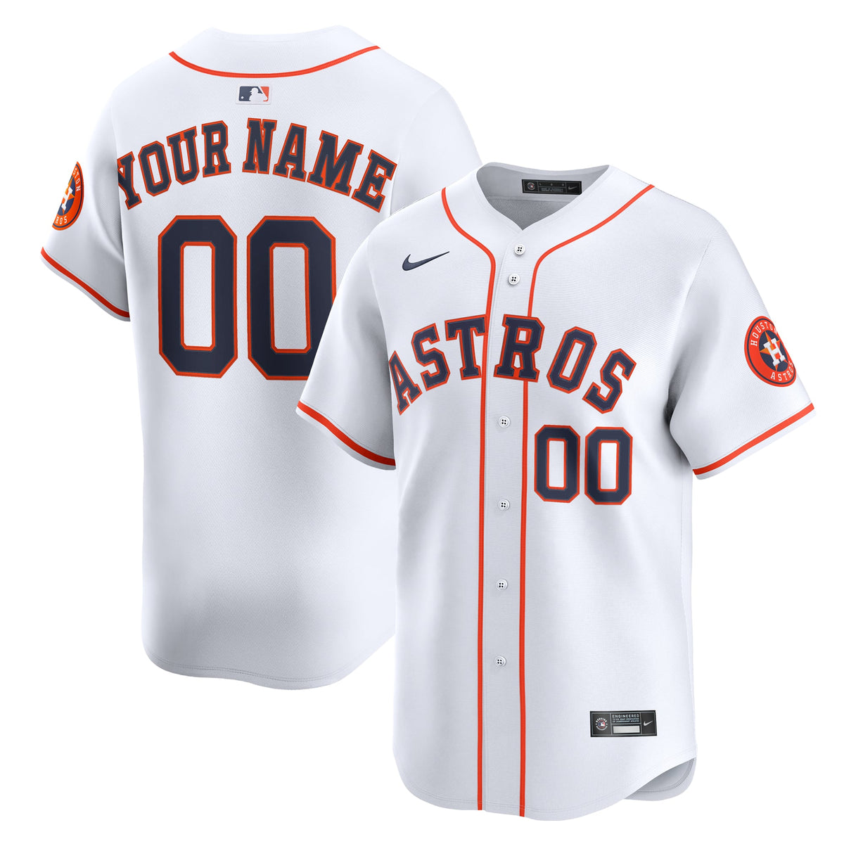 Houston Astros Nike Orange Alternate Limited Custom Jersey
