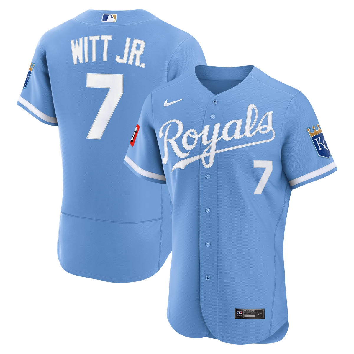 Kansas City Royals Bobby Witt Jr. Nike White Home Authentic Sponsor Patch Jersey