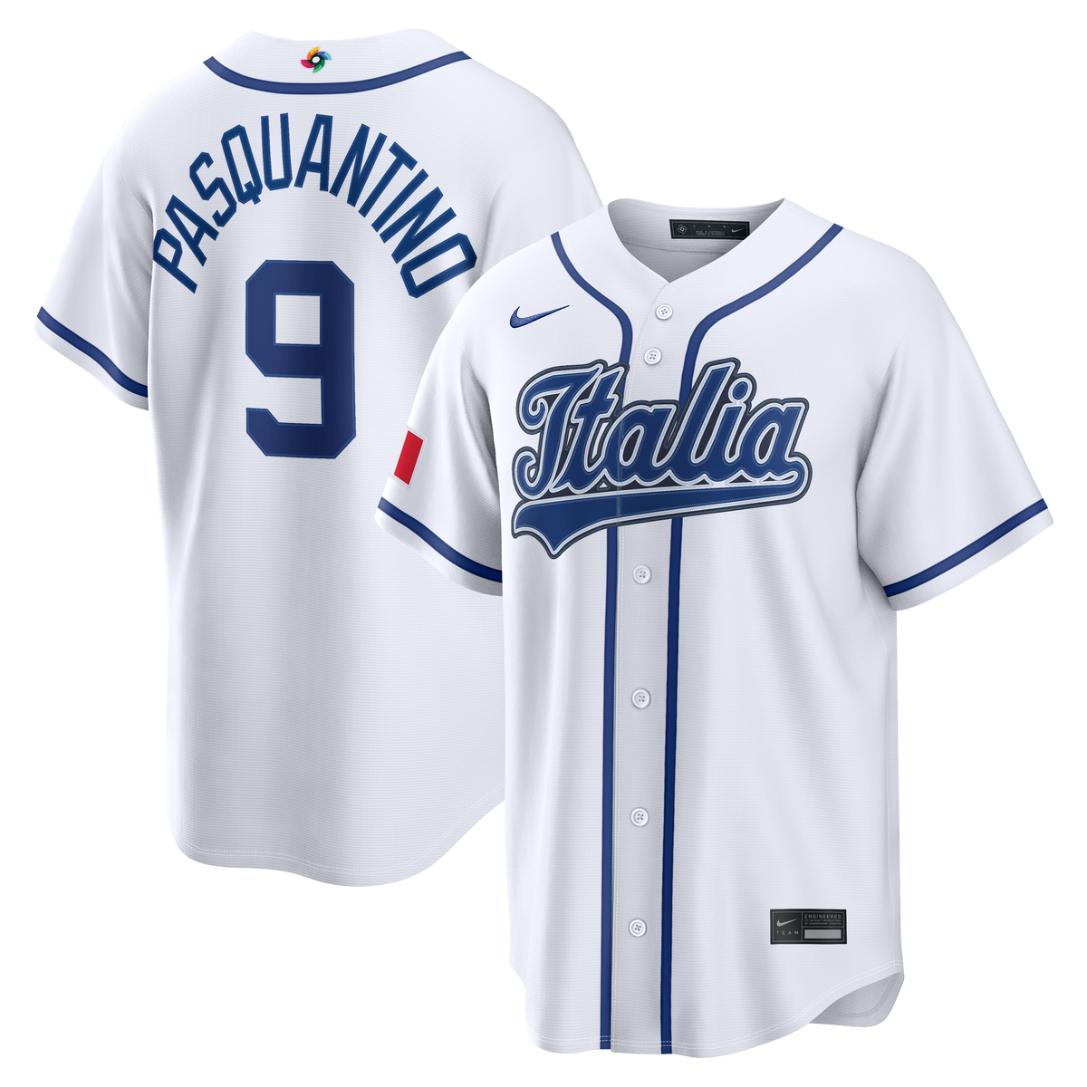 Italy Baseball Vinnie Pasquantino Nike White 2026 World Baseball Classic Home Stadium Jersey