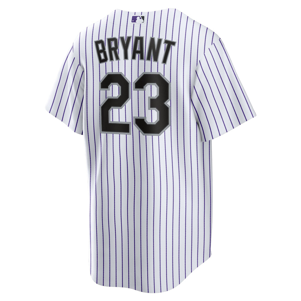 Colorado Rockies Kris Bryant Nike White/Purple Replica Player Jersey