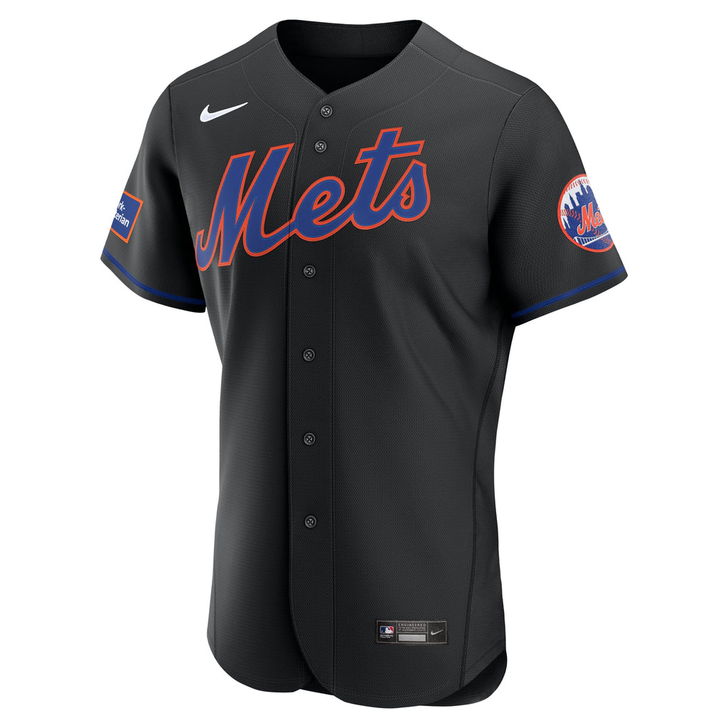 New York Mets Nike White Home Sponsor Patch Authentic Jersey