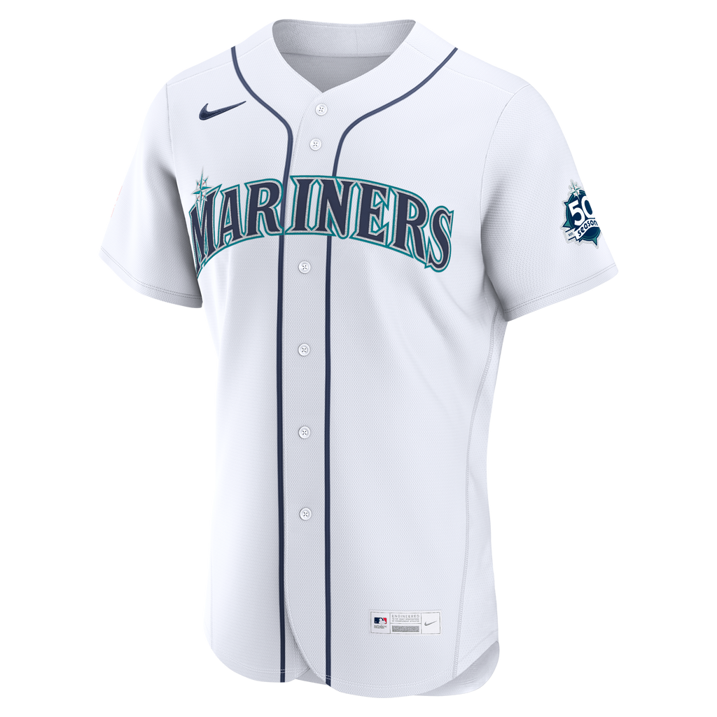 Seattle Mariners J.P. Crawford Nike White Home 50th Season Authentic Jersey