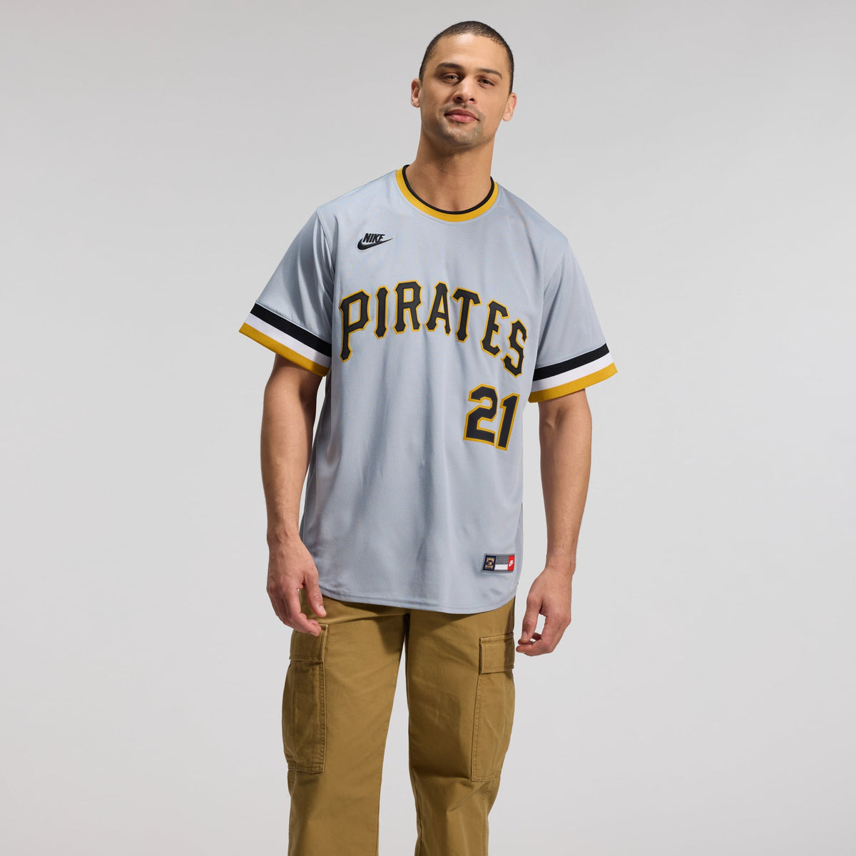 Pittsburgh Pirates Roberto Clemente Nike Gray Throwback Cooperstown Collection Limited Jersey
