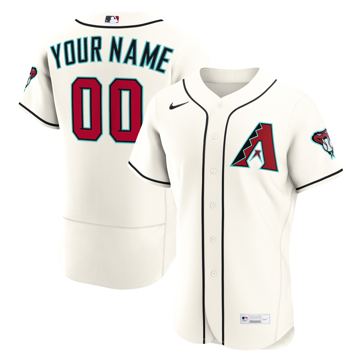 Arizona Diamondbacks Nike Cream Home Authentic Custom Jersey