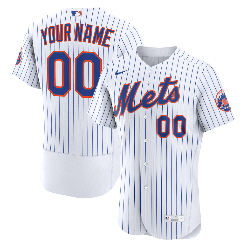 New York Mets Nike White Home Authentic Custom Jersey