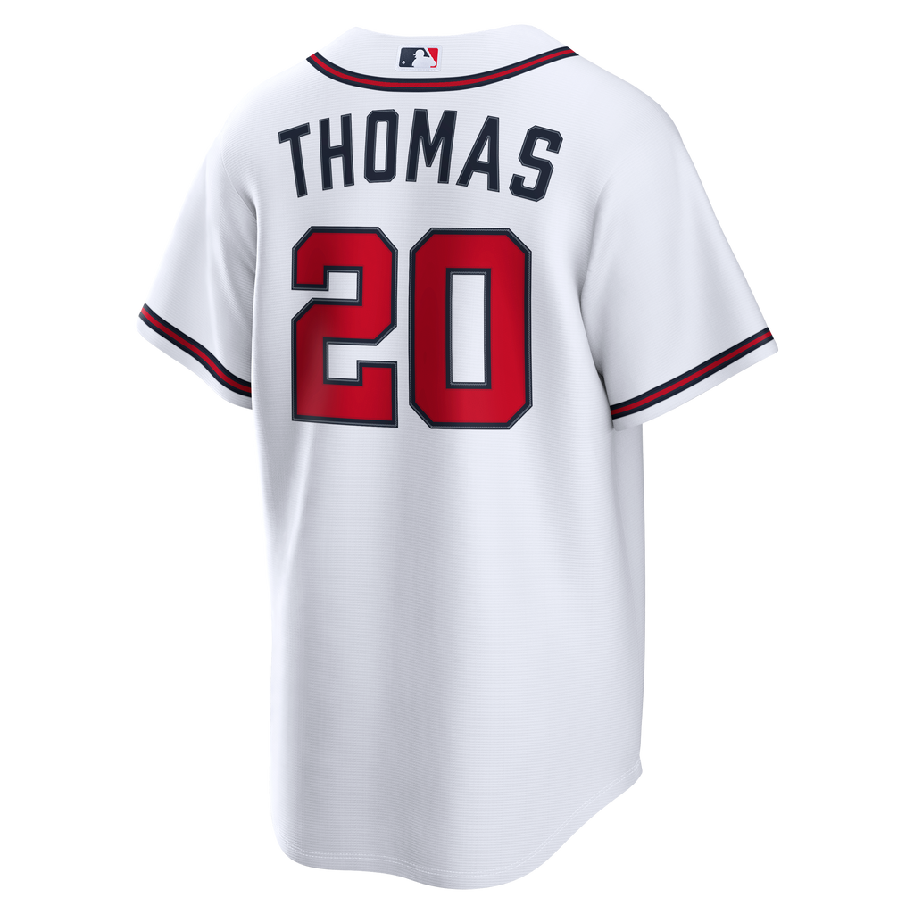 Atlanta Braves Lane Thomas Nike White Home Replica Jersey