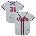 Atlanta Braves Greg Maddux Mitchell & Ness Gray 1995 Throwback Authentic Jersey