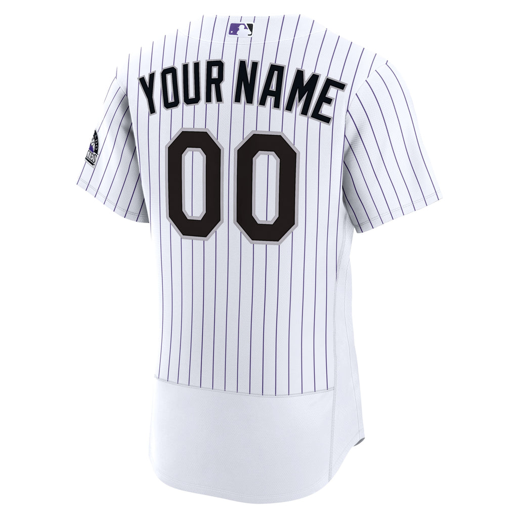 Colorado Rockies Nike White Home Authentic Custom Jersey