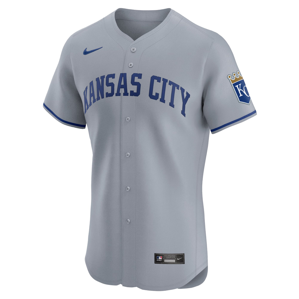 Kansas City Royals Nike Gray Road Vapor Premier Elite Patch Jersey