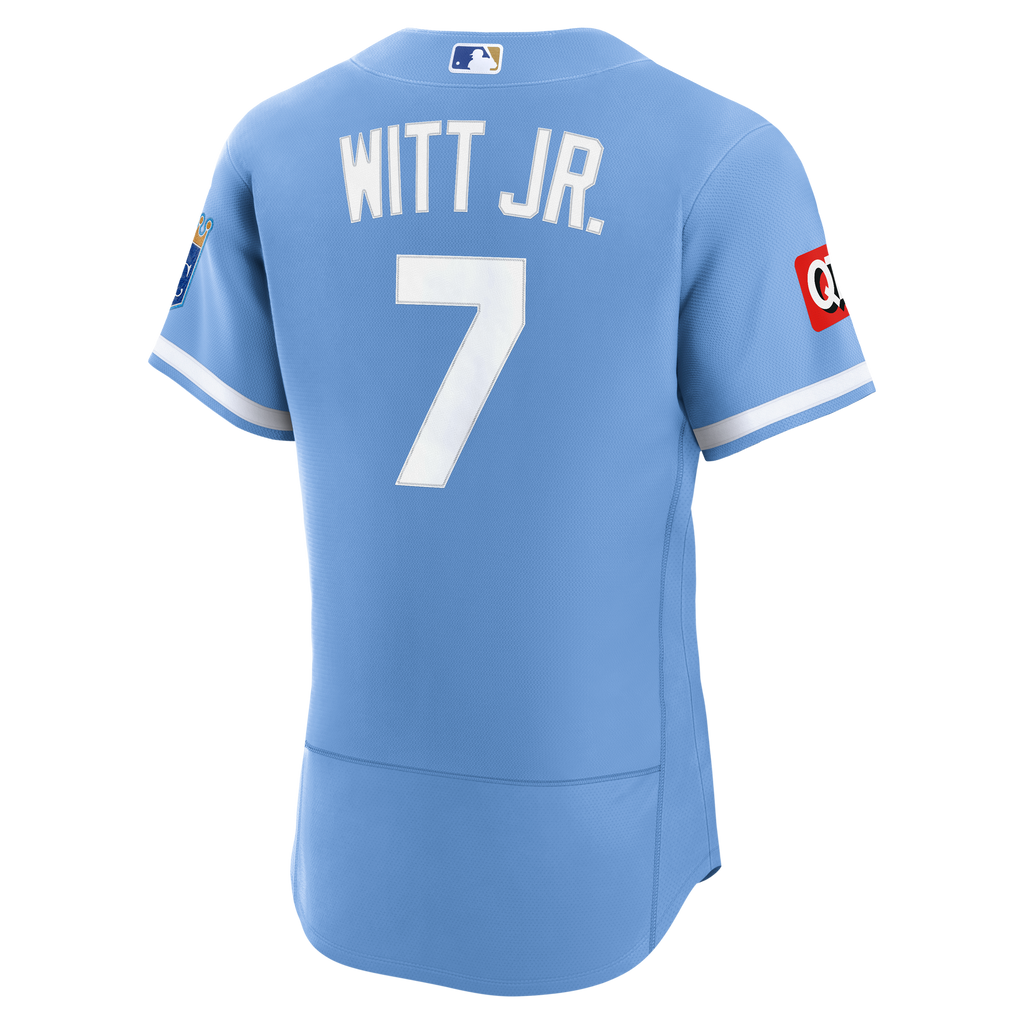 Kansas City Royals Bobby Witt Jr. Nike Light Blue Alternate Authentic Sponsor Patch Jersey