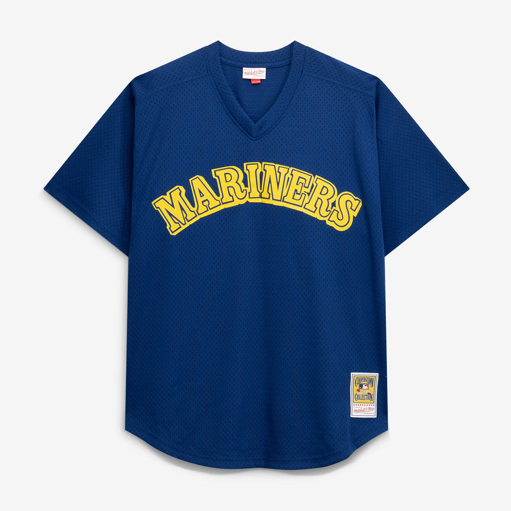 Seattle Mariners Mitchell & Ness Navy Big & Tall Cooperstown Collection Mesh Batting Practice Jersey
