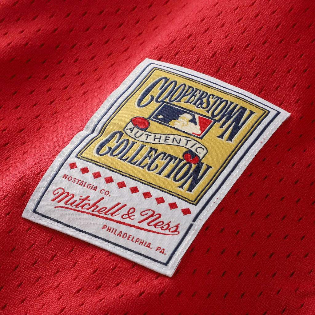 Cincinnati Reds Barry Larkin Mitchell & Ness Red Throwback Cooperstown Mesh Batting Practice Jersey