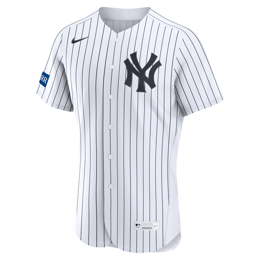 New York Yankees Nike White Home Sponsor Patch Authentic Jersey