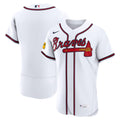 Atlanta Braves Nike White Home Sponsor Patch Authentic Jersey