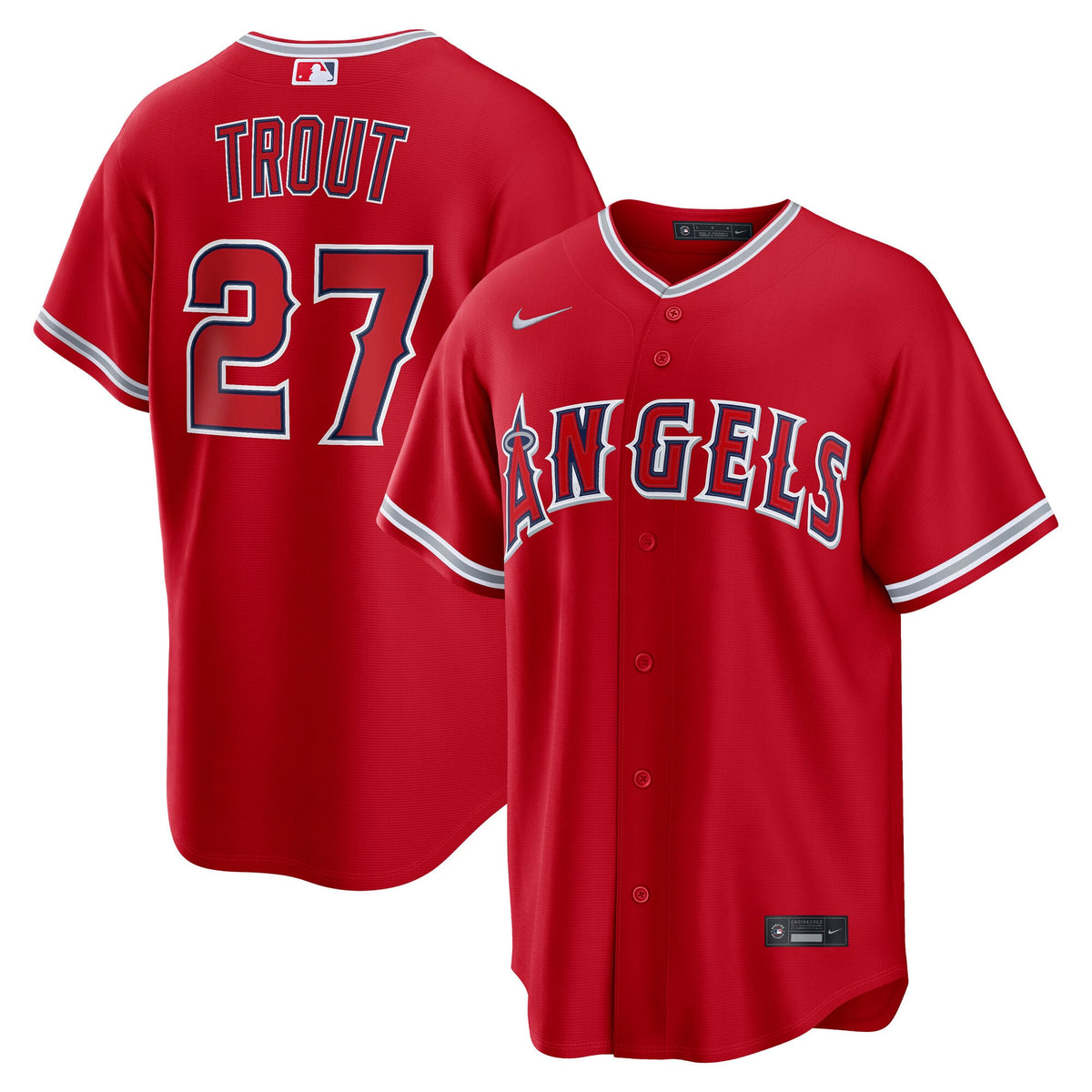 Los Angeles Angels Mike Trout Nike Gray Road Replica Jersey