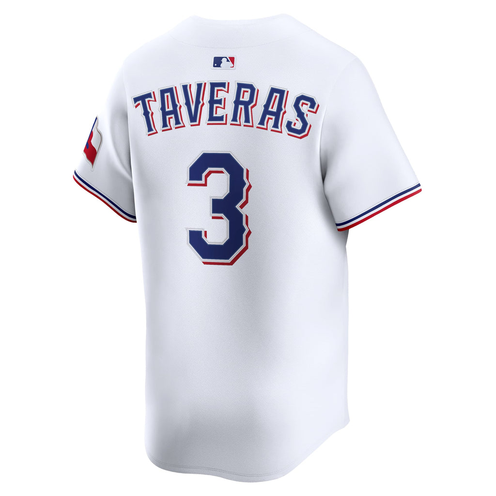 Texas Rangers Leody Taveras Nike White Home Limited Player Jersey