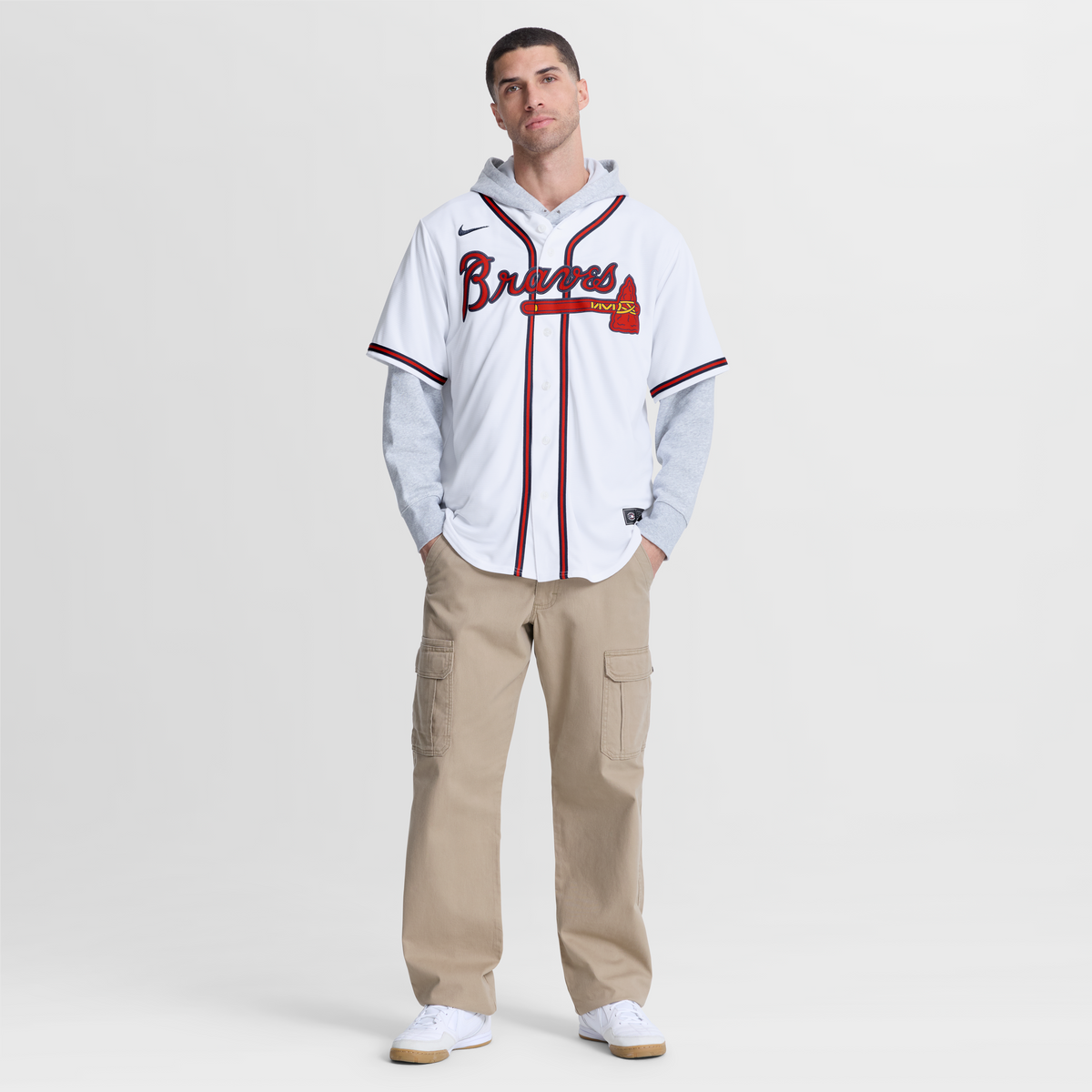 Atlanta Braves Spencer Schwellenbach Nike White Home Replica Jersey